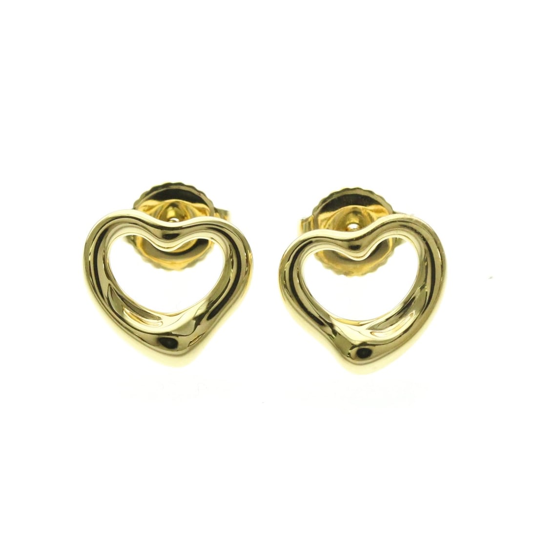 Tiffany Open Heart No Stone Yellow Gold (18K) Stud Earrings Gold: --- Catalog ---Category: SizeWeight: 2.6g / 0.09oz.Size (HxWxD): 10.50mm x 10.50mm / 0.41'' x 0.41''Category: DesignType: Stud earringsColor: GoldMetal: GoldStone: No StoneStyle: FashionGender: Men,Wo