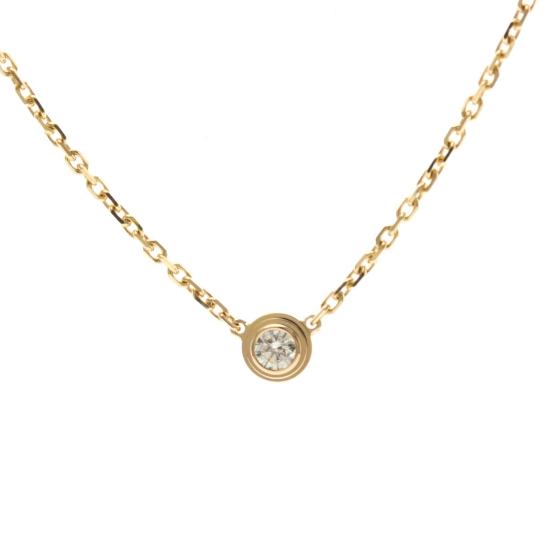 Cartier Damour Diamond Necklace XS Pink Gold (18K) Diamond Men,Women Fashion Pendant Necklace (Pink: --- Catalog ---Category: SizeWeight: 2.2g / 0.07oz.Pendant Size: 3.8mm x 3.8mm / 0.14'' x 0.14''Neck Circumference: 37 cm - 40 cm / 14.56'' - 15.74''Category: DesignColor: Pink goldMetal: GoldStone: D
