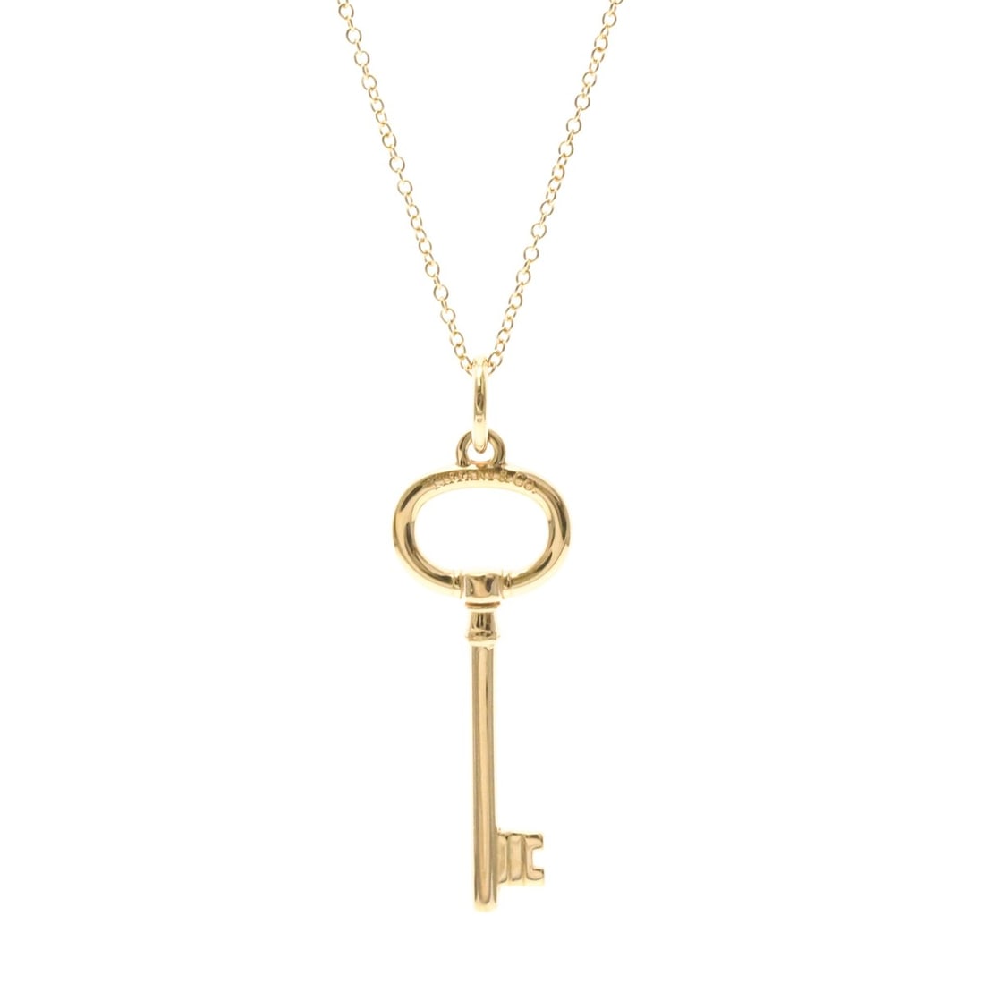 Tiffany Oval Key Necklace Pink Gold (18K) No Stone Men,Women Fashion Pendant Necklace (Pink Gold): --- Catalog ---Category: SizeWeight: 4.8g / 0.16oz.Pendant Size: 34.3mm x 12.8mm / 1.35'' x 0.5''Neck Circumference: 48.5 cm / 19.09''Category: DesignColor: Pink goldMetal: GoldStone: No StoneStyle: F