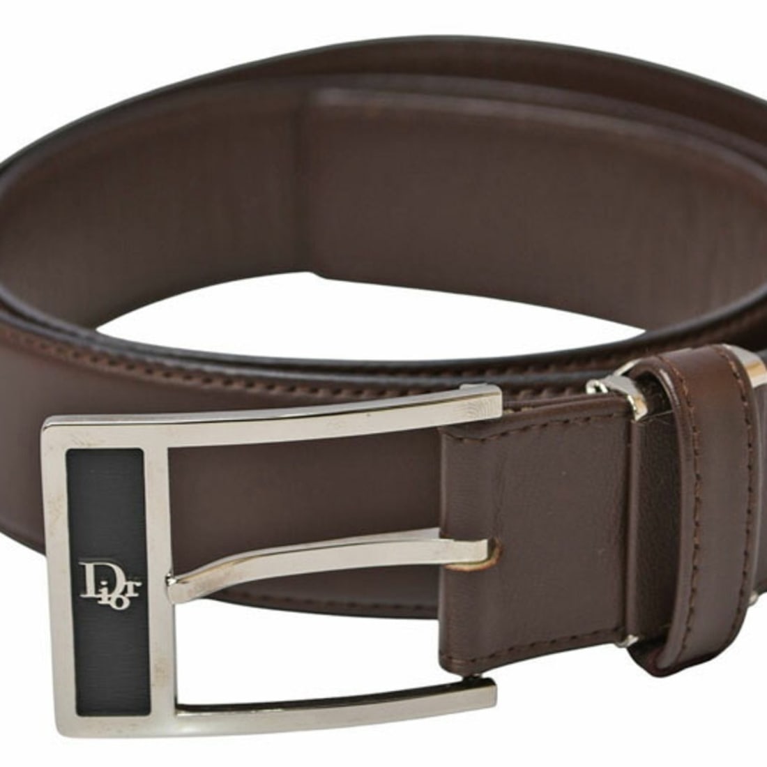 Christian Dior reversible belt, one size fits all, leather, brown, men's. (1 of 12)