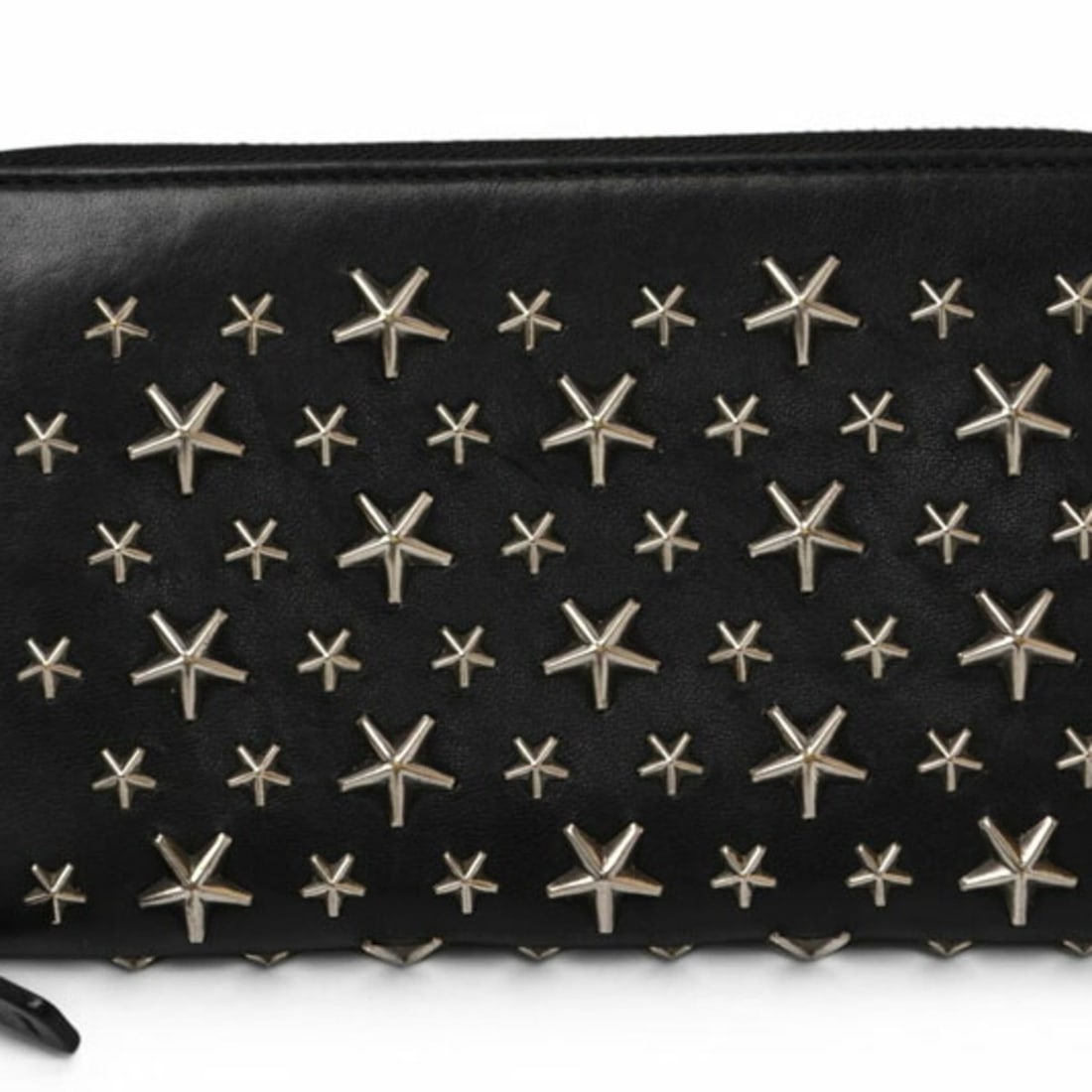 Jimmy Choo Round Long Wallet, Leather, Star Studs, Black: --- Catalog ---Category: SizeSize (HxWxD): 11cm x 19.5cm x 2cm / 4.33'' x 7.67'' x 0.78''Category: DesignType: Long wallet (bi-fold)Color: BlackGender: Men,WomenMaterial: Leather Category: GeneralBran