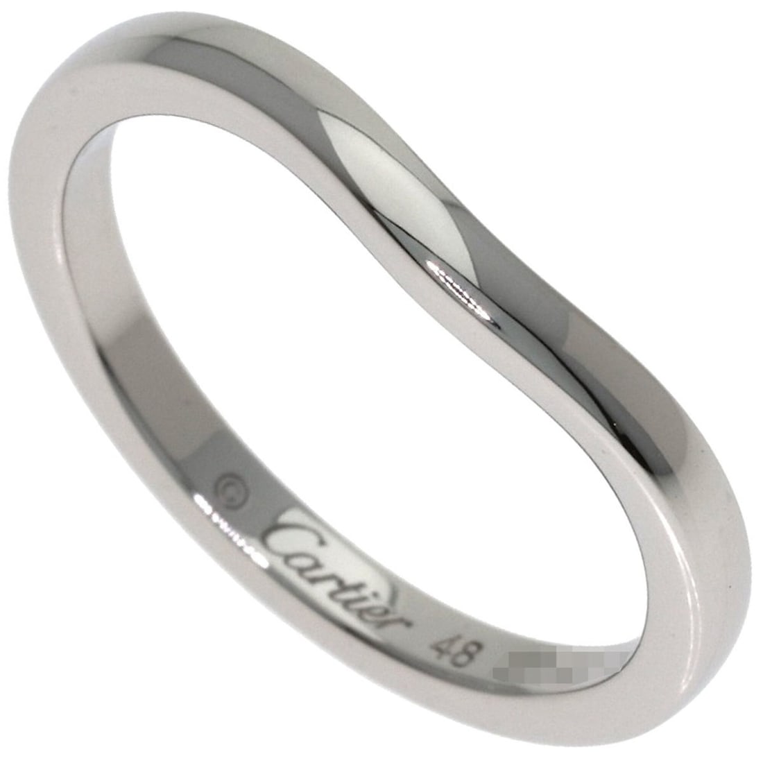 Cartier Ballerina Wedding Ring #48, Platinum PT950, Women's.: --- Catalog ---Category: SizeWidth: 1.9mm / 0.07''Weight: 3g / 0.1oz.JP Size: 8US Size: 4.5Category: DesignType: Band ringMetal: PlatinumGender: WomenMetal Purity: Platinum950Category: GeneralBrand: C