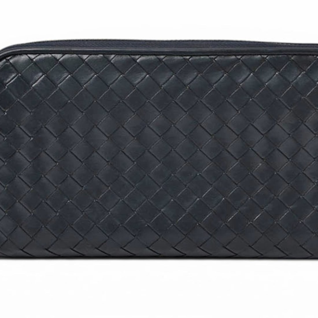 Bottega Veneta wallet, BOTTEGA VENETA long round closure, intrecciato weave, navy.: --- Catalog ---Category: SizeSize (HxWxD): 10.5cm x 19cm x 2.5cm / 4.13'' x 7.48'' x 0.98''Category: DesignType: Long wallet (bi-fold)Color: NavyGender: Men,WomenMaterial: Leather Category: GeneralBra