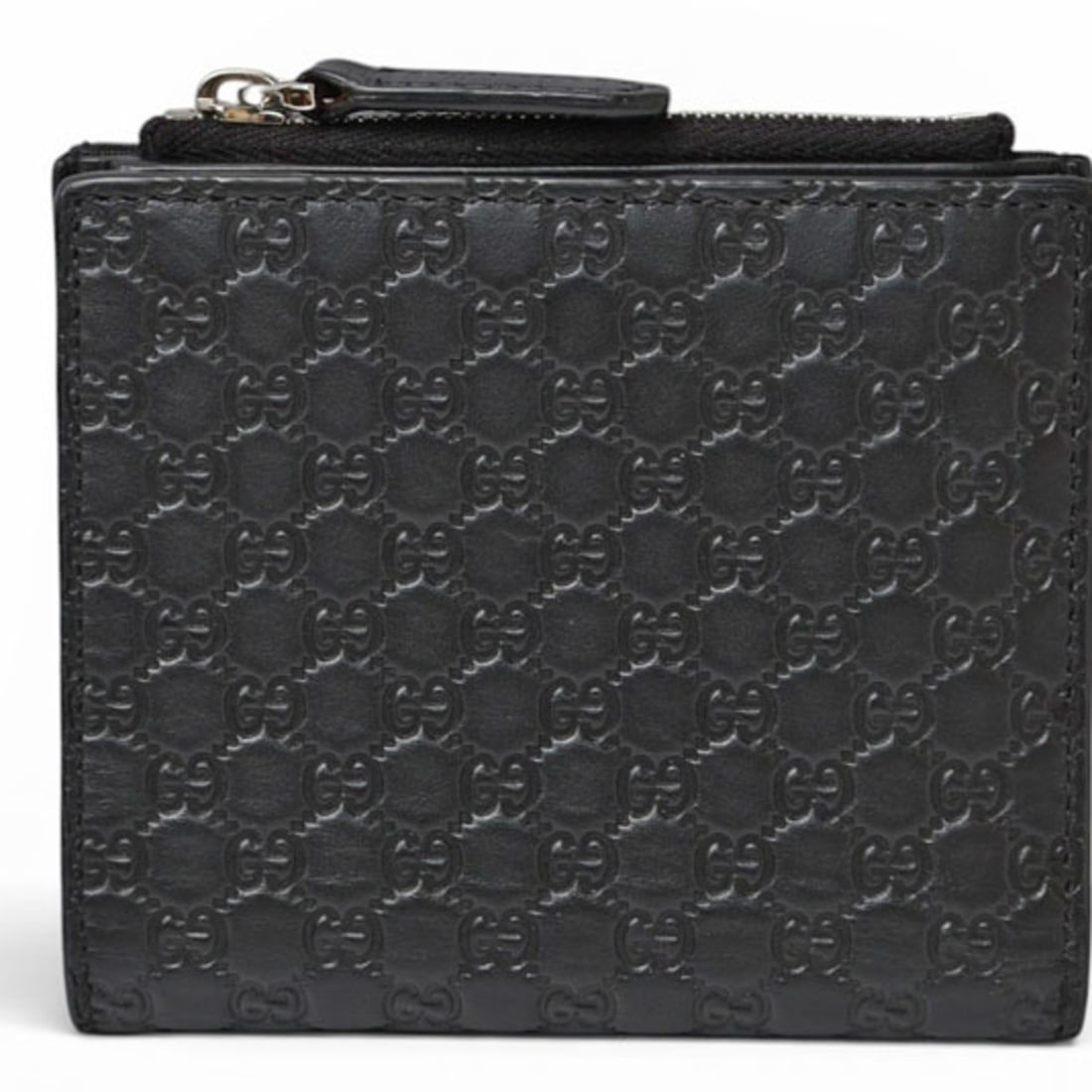 Gucci Outlet Unused Mini Folding Wallet GUCCI Microguccissima Black 544475: --- Catalog ---Category: SizeSize (HxWxD): 9.5cm x 11cm x 1.5cm / 3.74'' x 4.33'' x 0.59''Category: DesignType: Wallet (bi-fold)Color: BlackGender: Men,WomenMaterial: Leather Category: GeneralMPN: 544