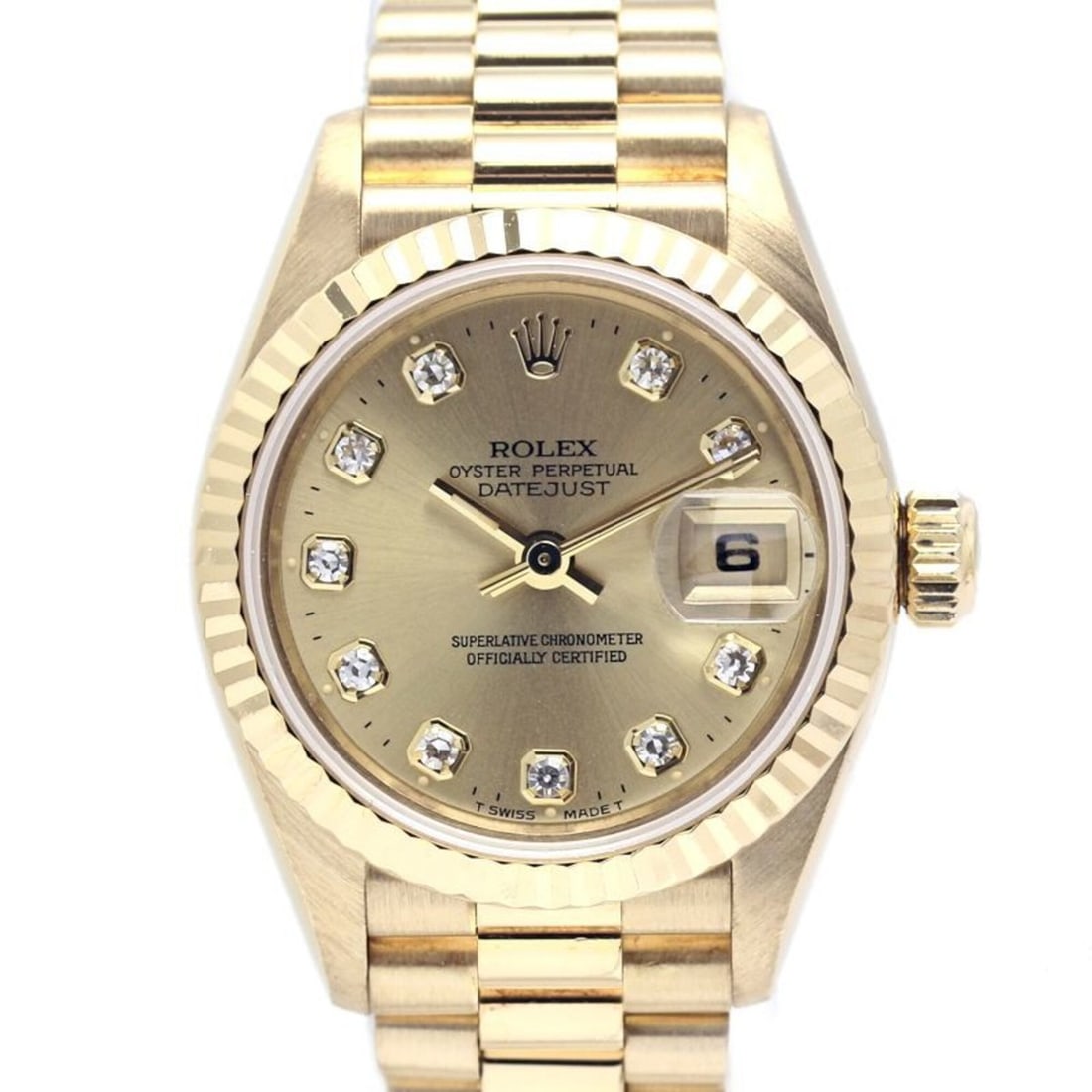 ROLEX Datejust 10P Diamond 69178G Women's Watch 18K Yellow Gold 40367 (1 of 11)