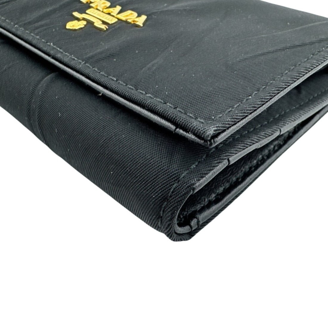 PRADA Compact Wallet, Tri-fold Black - 4