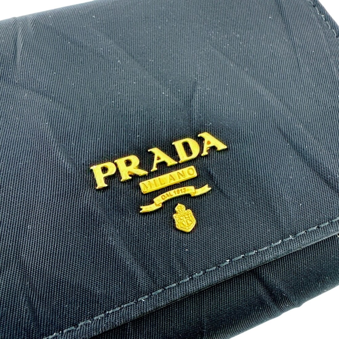 PRADA Compact Wallet, Tri-fold Black - 7