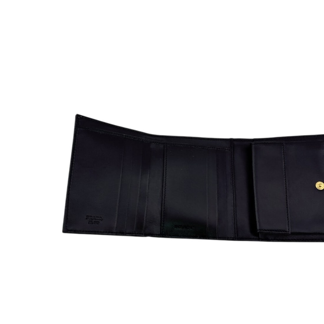 PRADA Compact Wallet, Tri-fold Black - 9