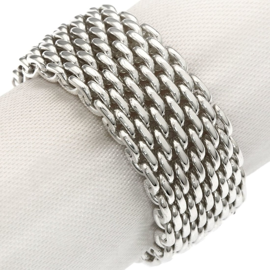 Tiffany & Co. Somerset Mesh Ring, Silver, Women's.: --- Catalog ---Category: SizeWidth: 9.7mm / 0.38''Weight: 8.6g / 0.3oz.JP Size: 16US Size: 8Category: DesignType: Band ringMetal: SilverGender: WomenCategory: GeneralBrand: Tiffany--- Item List ---Sec