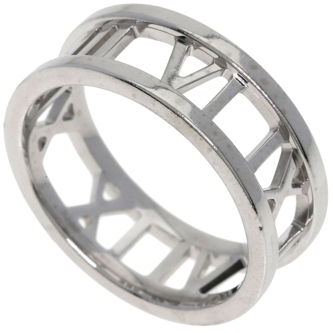Tiffany & Co. Open Atlas Ring, 18K White Gold, Women's.: --- Catalog ---Category: SizeWidth: 6.9mm / 0.27''Weight: 4.9g / 0.17oz.JP Size: 11.5US Size: 6Category: DesignType: Band ringMetal: White GoldGender: WomenMetal Purity: 18KCategory: GeneralLine: Atla