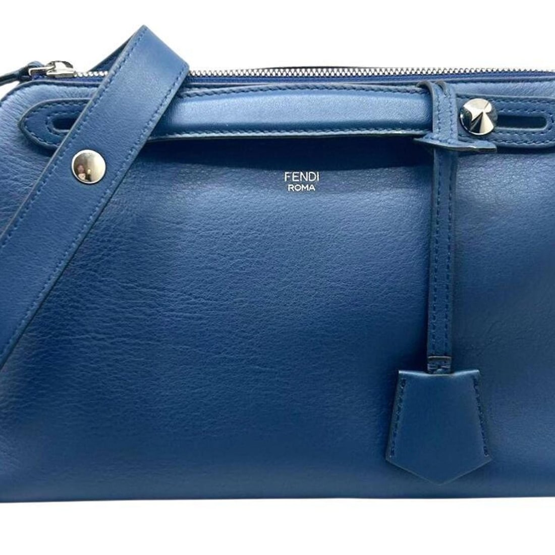 FENDI By The Way Medium Leather Shoulder Bag, Navy Blue, 8BL146, for Women: --- Catalog ---Category: SizeSize (HxWxD): 18cm x 30cm x 13cm / 7.08'' x 11.81'' x 5.11''Category: DesignType: Shoulder bagColor: NavyGender: WomenMaterial: Leather Category: GeneralBrand: Fendi--- It