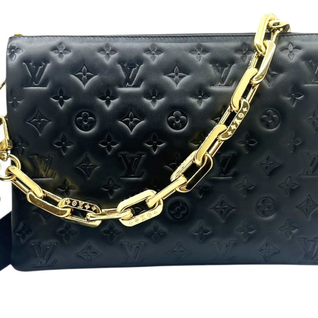 LOUIS VUITTON Louis Vuitton Coussin MM Lambskin Leather Noir Black M21264 Shoulder Bag for Women and: --- Catalog ---Category: SizeSize (HxWxD): 24cm x 32cm x 12cm / 9.44'' x 12.59'' x 4.72''Category: DesignType: Shoulder bagColor: BlackGender: Men,WomenMaterial: Leather Leather/Fur Type: Lamb leather