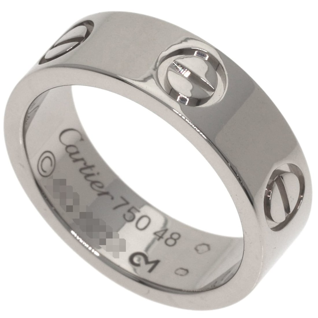 Cartier Love Ring #48, 18K White Gold, Women's Ring, CARTIER: --- Catalog ---Category: SizeJP Size: 8US Size: 4.5Category: DesignType: Band ringGender: WomenMaterial: White gold (18K)Category: GeneralBrand: Cartier--- Item List ---Section: ConditionRanking: Rank
