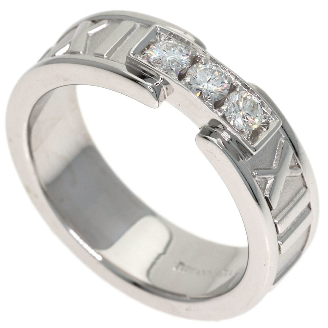 Tiffany & Co. Atlas Diamond Ring, 18K White Gold, Women's.: --- Catalog ---Category: SizeJP Size: 9US Size: 5Category: DesignType: Band ringStone: DiamondGender: WomenMaterial: White gold (18K)Category: GeneralBrand: Tiffany--- Item List ---Section: ConditionR