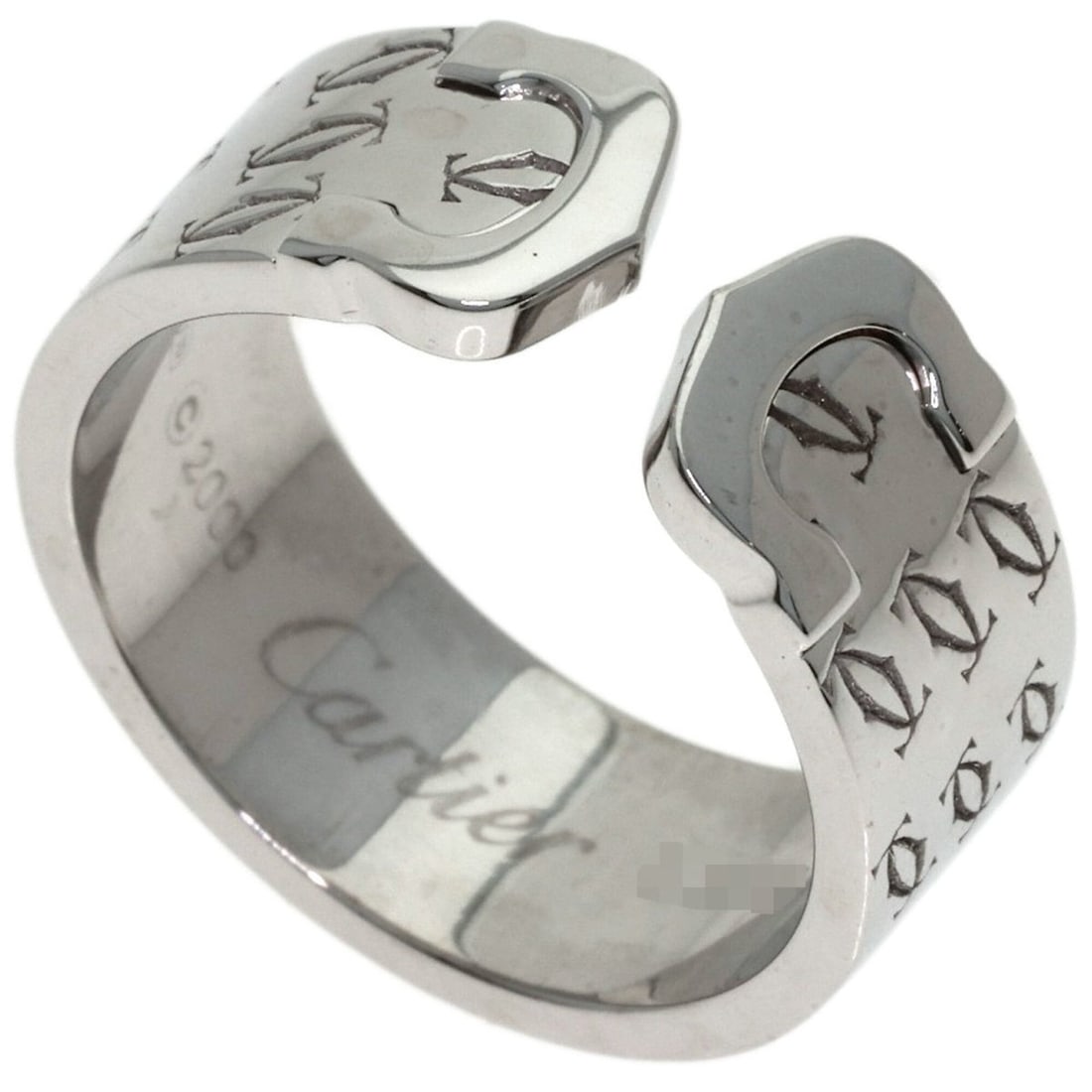 Cartier 2C Ring, 2000 Christmas Limited Edition, #55, 18K White Gold, Women's CARTIER: --- Catalog ---Category: SizeJP Size: 15US Size: 7.5Category: DesignType: Band ringGender: WomenMaterial: White gold (18K)Category: GeneralBrand: Cartier--- Item List ---Section: ConditionRanking: Ran