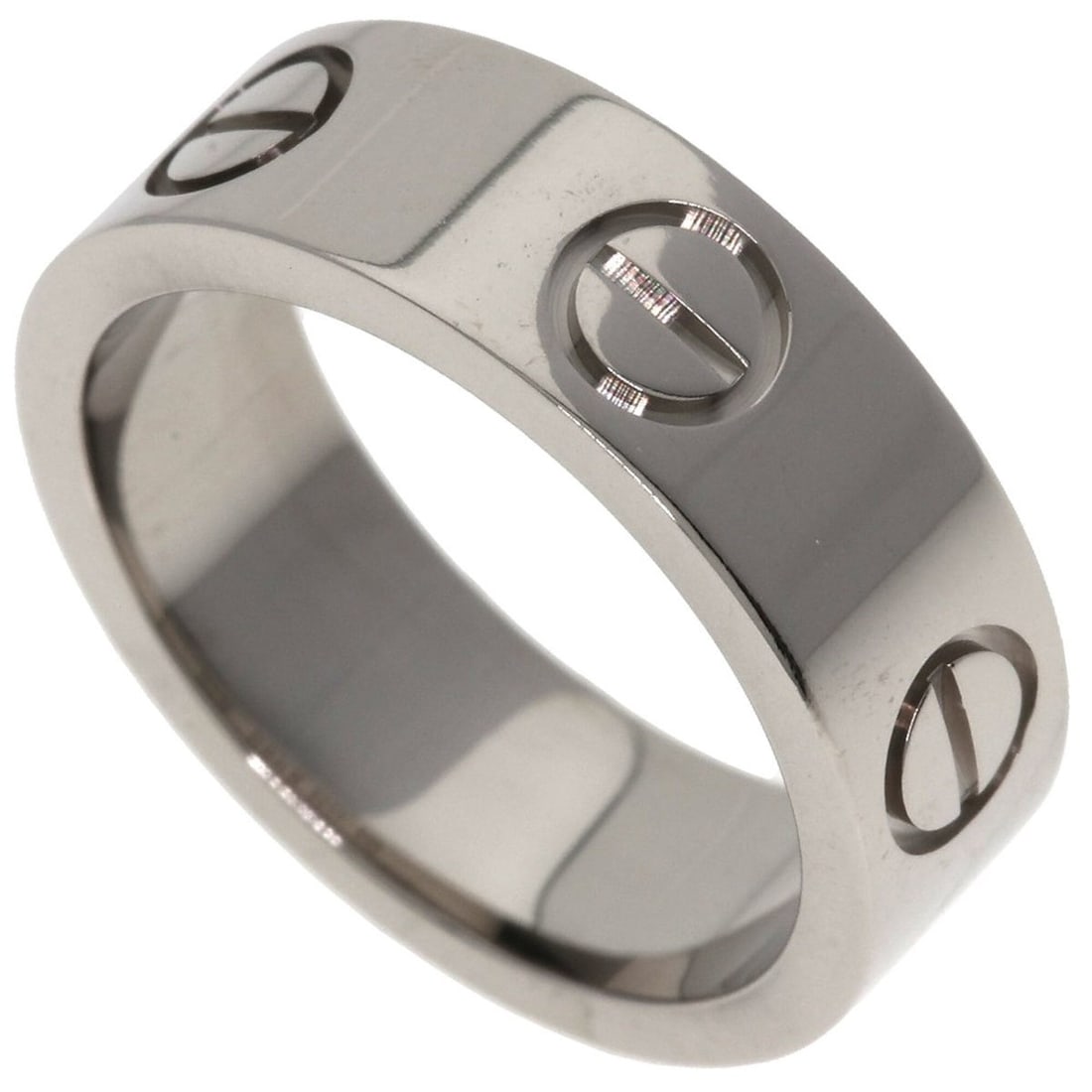 Cartier Love Ring #47, 18K White Gold, Women's Ring, CARTIER: --- Catalog ---Category: SizeJP Size: 7US Size: 4Category: DesignType: Band ringGender: WomenMaterial: White gold (18K)Category: GeneralBrand: Cartier--- Item List ---Section: ConditionRanking: Rank A