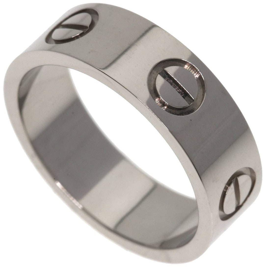 Cartier Love Ring #49, 18K White Gold, Women's Ring, CARTIER: --- Catalog ---Category: SizeJP Size: 9US Size: 5Category: DesignType: Band ringGender: WomenMaterial: White gold (18K)Category: GeneralBrand: Cartier--- Item List ---Section: ConditionRanking: Rank A