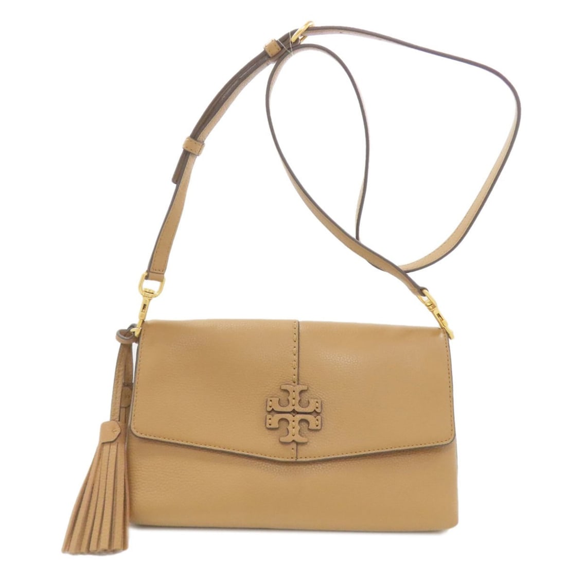 Tory Burch McGraw Crossbody Shoulder Bag Leather Women's: --- Catalog ---Category: SizeSize (HxWxD): 17cm x 27cm x 4cm / 6.69'' x 10.62'' x 1.57''Category: DesignType: Shoulder bagColor: BrownGender: WomenMaterial: Leather Category: GeneralBrand: Tory