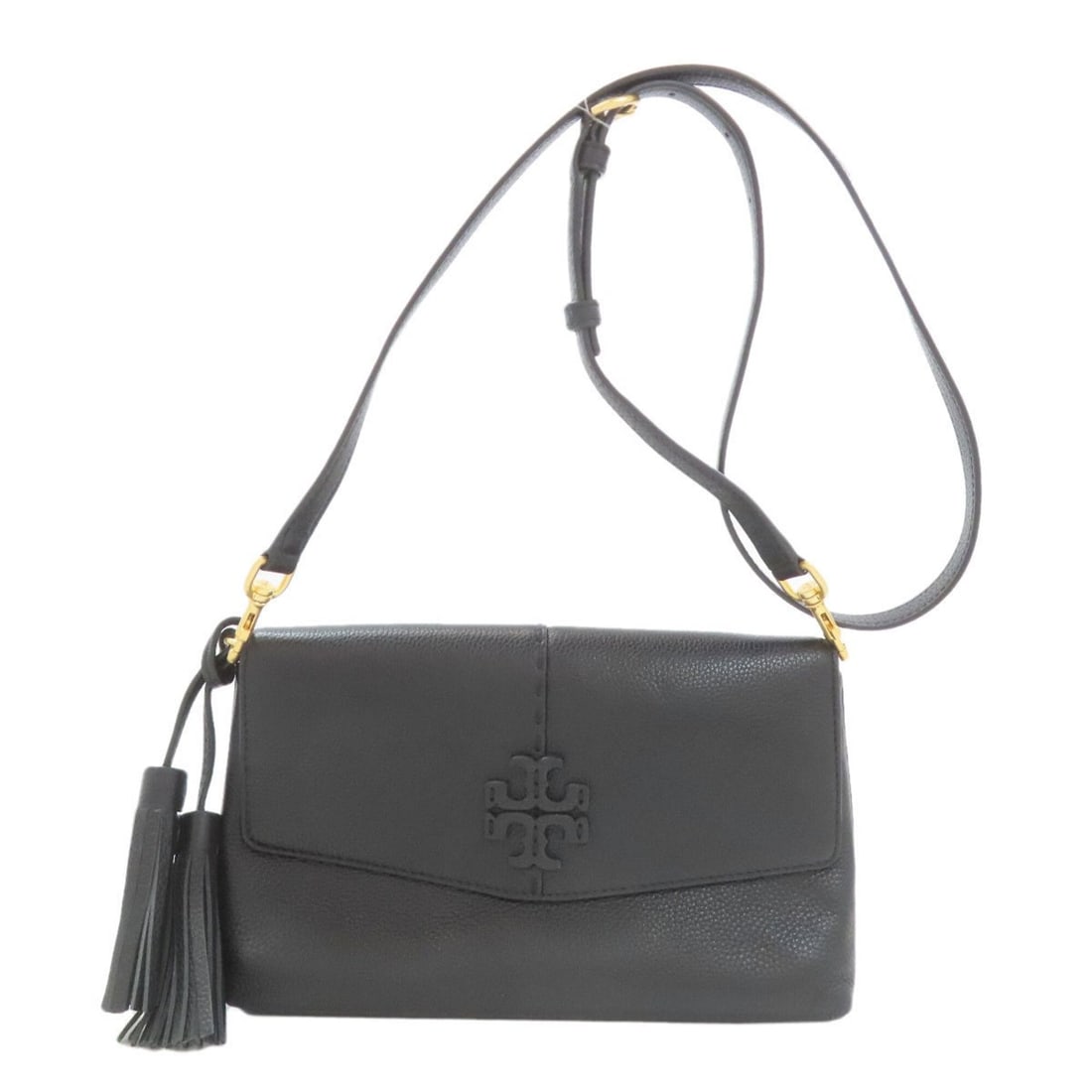 Tory Burch McGraw Crossbody Shoulder Bag Leather Women's: --- Catalog ---Category: SizeSize (HxWxD): 17cm x 27cm x 4cm / 6.69'' x 10.62'' x 1.57''Category: DesignType: Shoulder bagColor: BlackGender: WomenMaterial: Leather Category: GeneralBrand: Tory