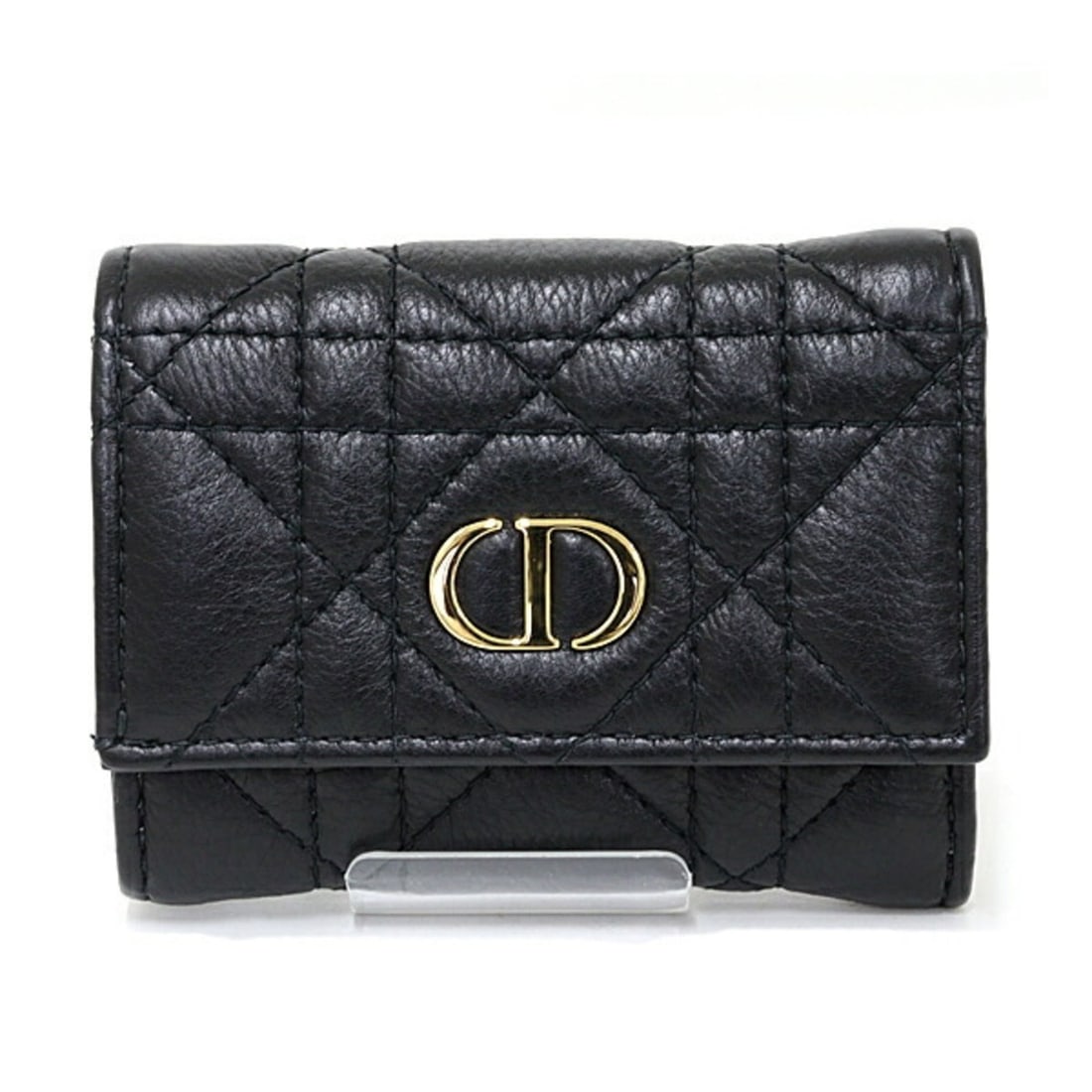 Christian Dior Dior Caro Veronia Tri-fold Wallet, Mini Cannage Pattern, Calfskin, S5251UWHC, Black,: --- Catalog ---Category: SizeSize (HxWxD): 7.5cm x 9.5cm x 2.5cm / 2.95'' x 3.74'' x 0.98''Category: DesignType: Wallet (tri-fold)Color: BlackGender: Women,MenMaterial: Leather Category: GeneralBrand: