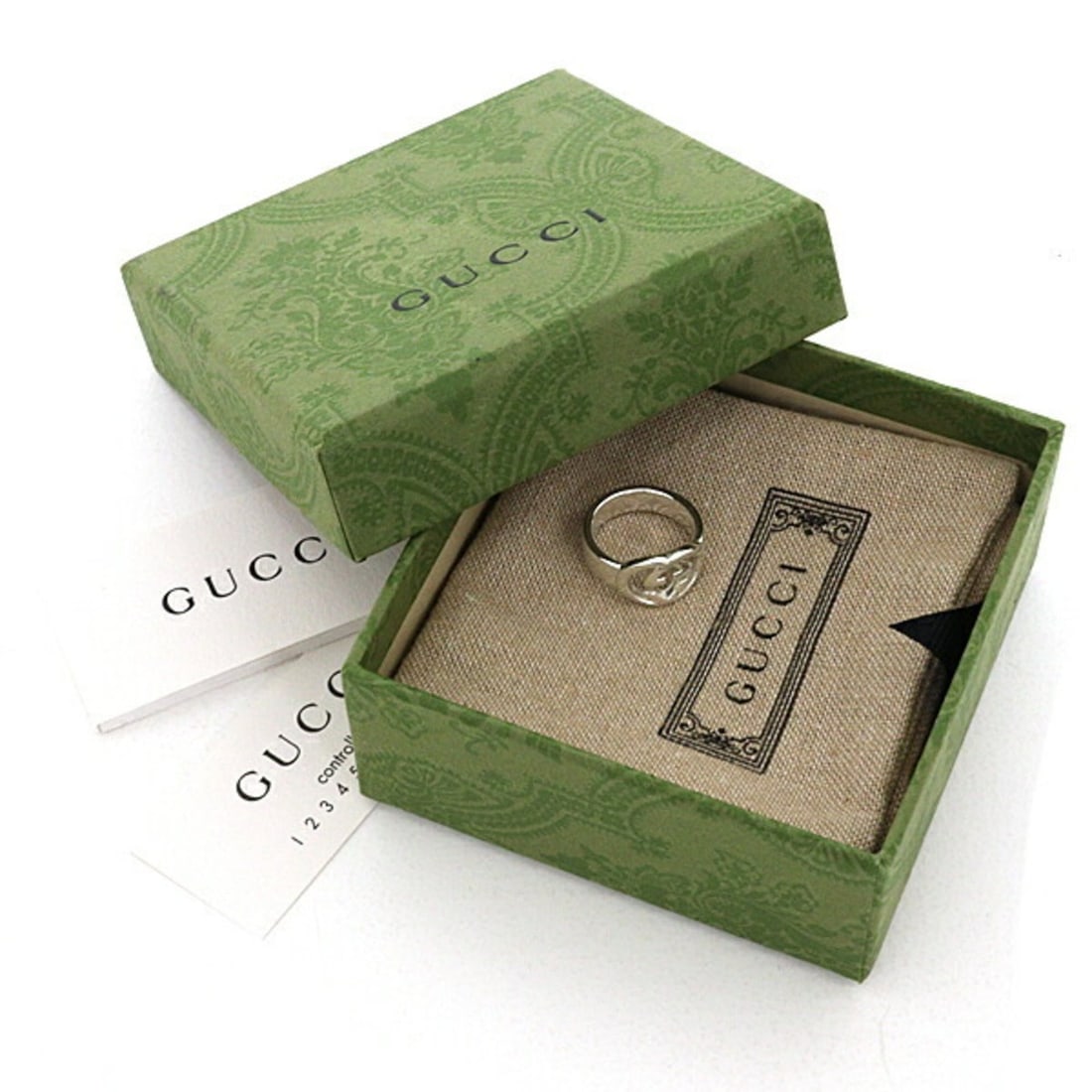 Gucci Interlocking G Ring, Silver, Ag925, Size 7 - 2