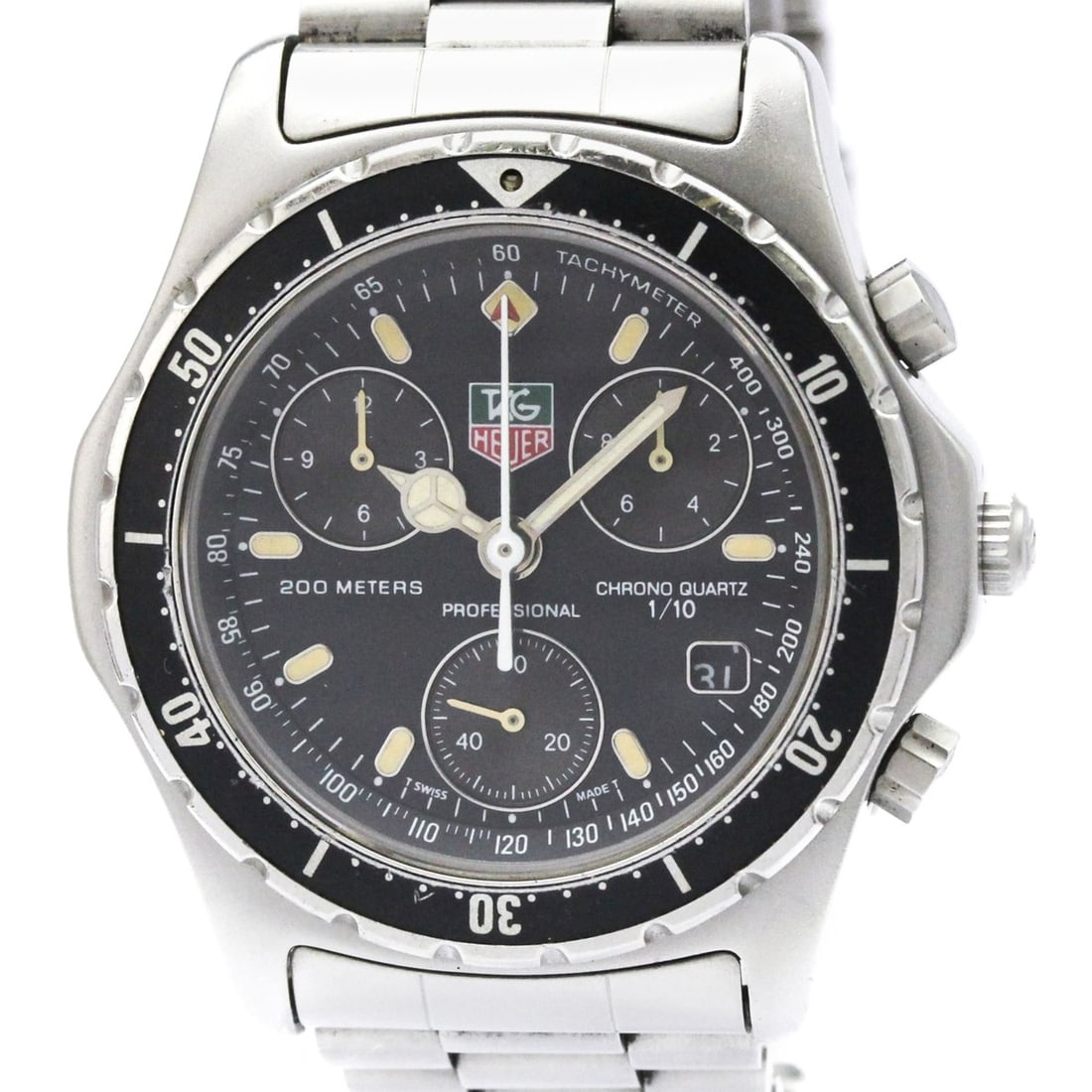 TAG HEUER Professional Chronograph Steel Quartz Mens Watch 570.206: --- Catalog ---Category: SizeCase Diameter: 37mm / 1.46''Category: DesignType: WristwatchStyle: SportGender: MenColor (Dial): BlackMaterial (Band): Stainless steelMaterial (Case): Stainless steelCateg
