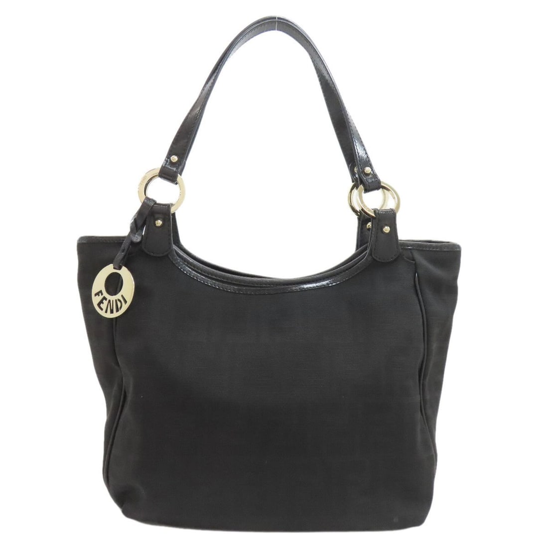 Fendi Zucca pattern tote bag, PVC, women's.: --- Catalog ---Category: SizeSize (HxWxD): 23cm x 26.5cm x 9.5cm / 9.05'' x 10.43'' x 3.74''Handle Length: 46cm / 18.11''Category: DesignType: Tote bagColor: BlackGender: WomenClosure: ZipperMaterial: