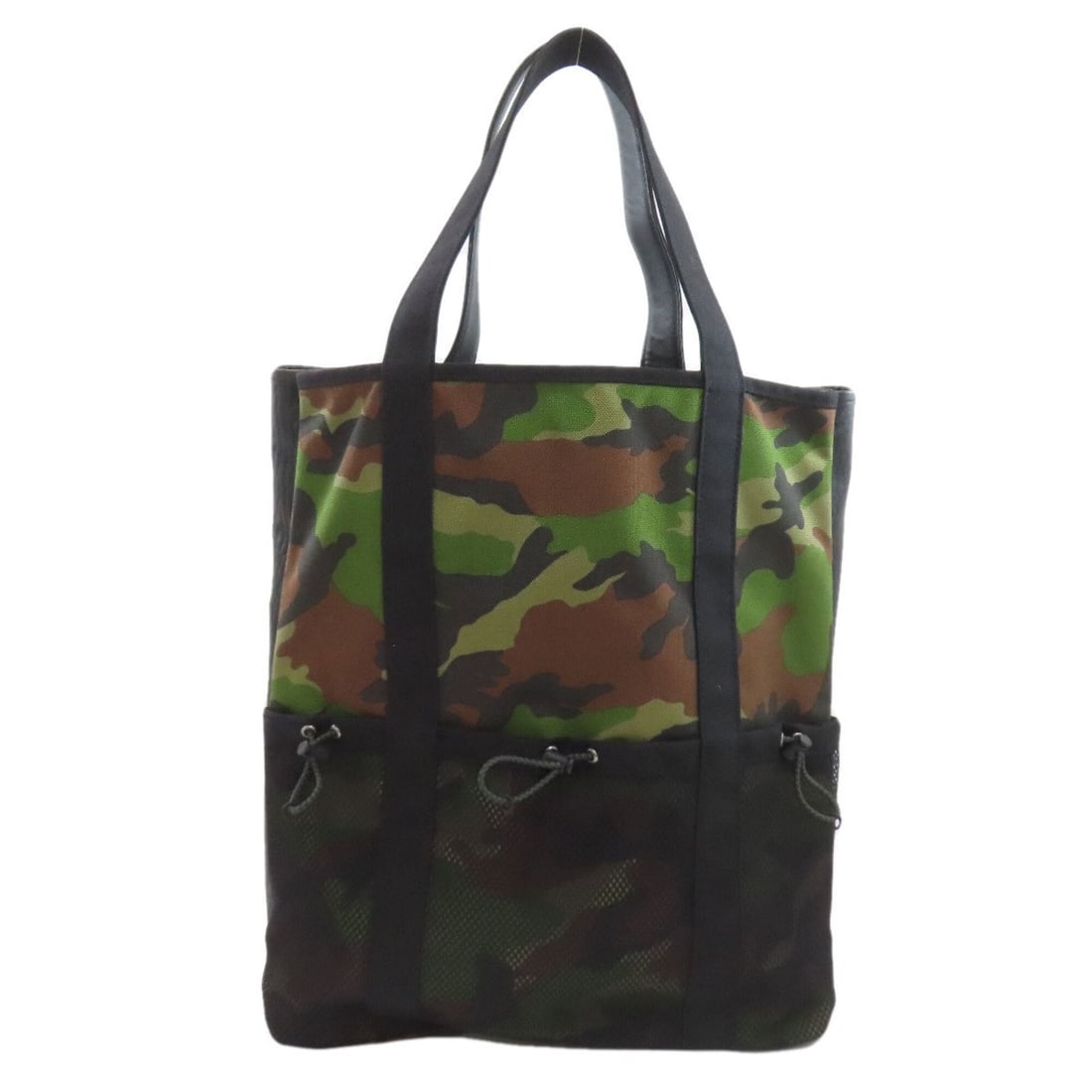 MCM Camouflage Pattern Tote Bag, Canvas/Leather, Women's: --- Catalog ---Category: SizeSize (HxWxD): 40.5cm x 35cm x 7cm / 15.94'' x 13.77'' x 2.75''Handle Length: 45.5cm / 17.91''Category: DesignType: Tote bagColor: Black, KhakiGender: WomenMaterial: Canvas