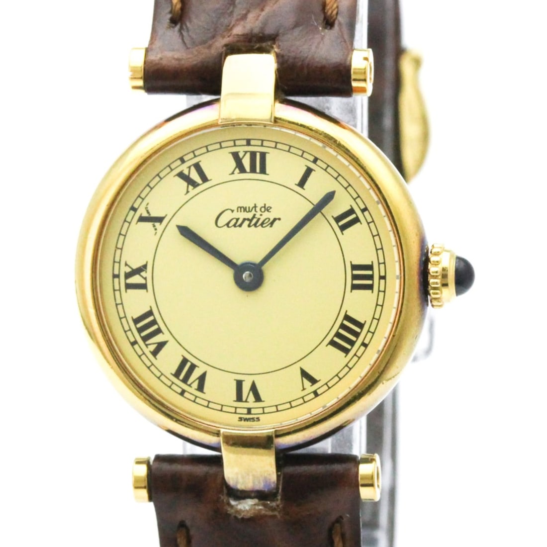 CARTIER Must Vendome Vermeil Gold Plated Quartz Ladies Watch 590004 (1 of 14)