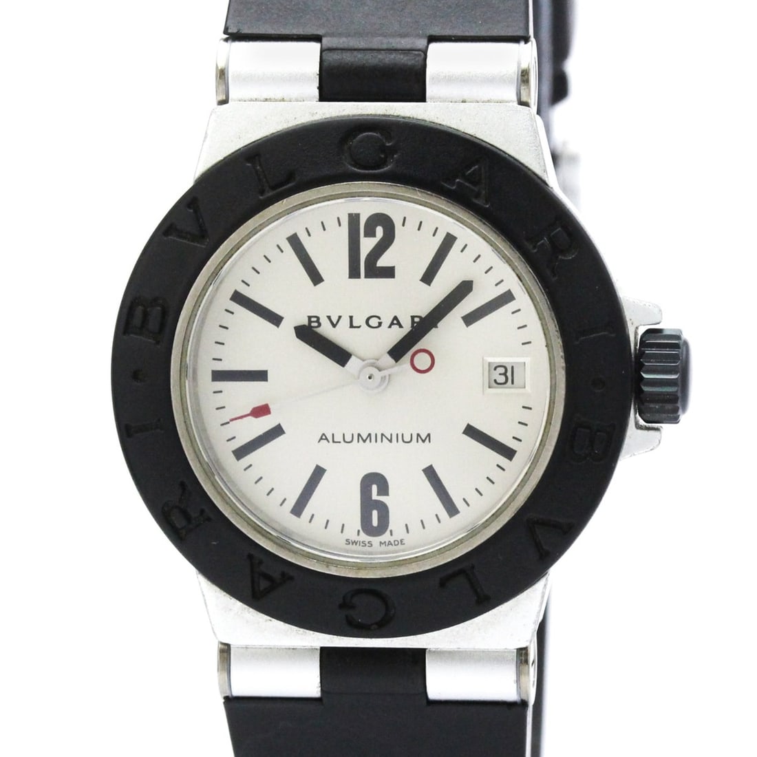 BVLGARI Aluminium Rubber Quartz Ladies Watch AL29TA: --- Catalog ---Category: SizeCase Diameter: 29mm / 1.14''Category: DesignType: WristwatchStyle: SportGender: WomenColor (Dial): SilverMaterial (Band): RubberMaterial (Case): AluminumCategory: GeneralL