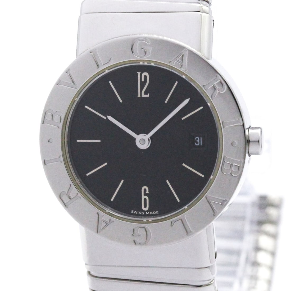 BVLGARI Tubogas Stainless Steel Quartz Ladies Watch BB26 2TS Polished: --- Catalog ---Category: SizeCase Diameter: 26mm / 1.02''Category: DesignType: WristwatchStyle: Dress/FormalGender: WomenColor (Dial): BlackMaterial (Band): Stainless steelMaterial (Case): Stainless s