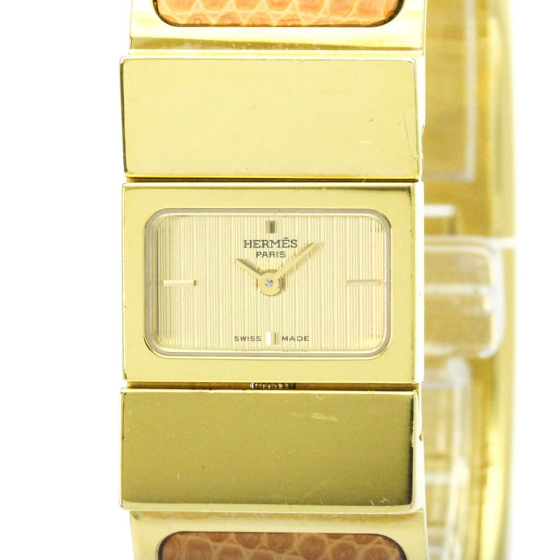 HERMES Loque Gold Plated Quartz Ladies Watch LO1.201: --- Catalog ---Category: SizeCase Diameter: 20mm / 0.79''Category: DesignType: WristwatchStyle: Dress/FormalGender: WomenColor (Dial): GoldMaterial (Band): Gold platedMaterial (Case): Gold platedCateg