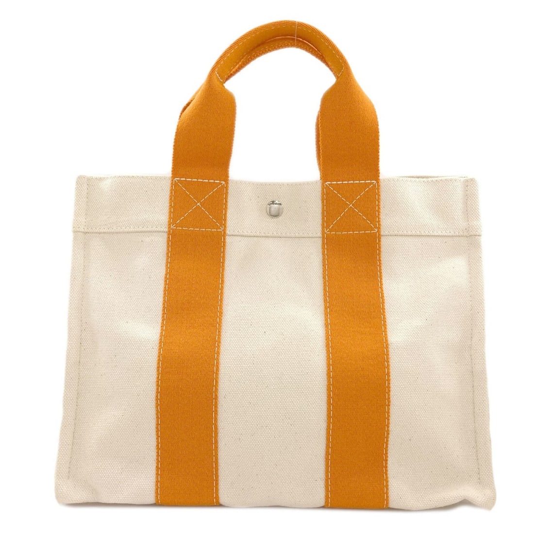 Hermes Bora PM Silver Hardware Handbag Canvas Women's HERMES: --- Catalog ---Category: SizeSize (HxWxD): 27cm x 35cm x 18.5cm / 10.62'' x 13.77'' x 7.28''Category: DesignType: HandbagColor: Orange, White, YellowGender: WomenMaterial: Canvas Category: GeneralBran
