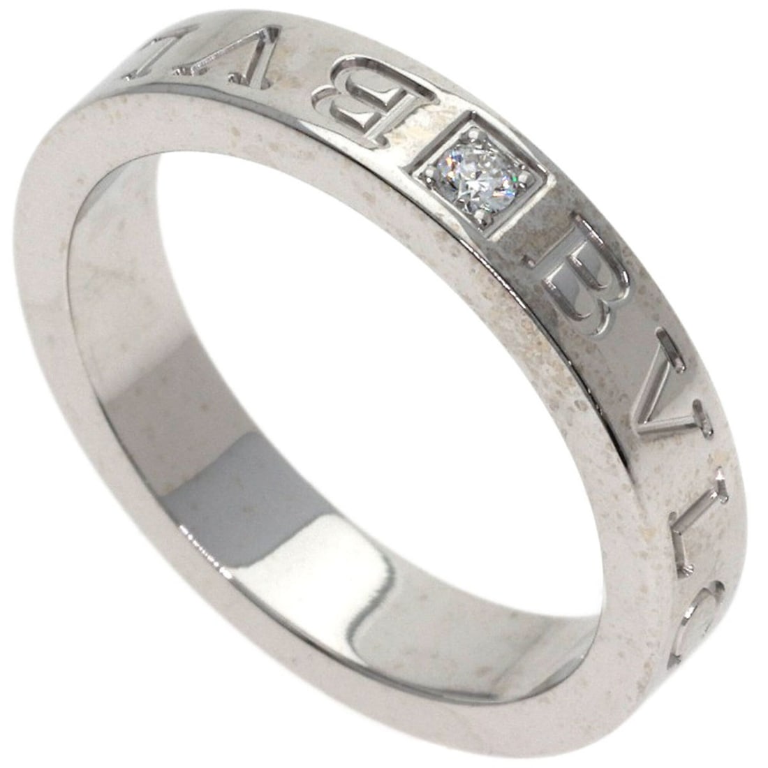 Bulgari Double Logo 1P Diamond Ring, 18K White Gold, Women's BVLGARI (1 of 11)