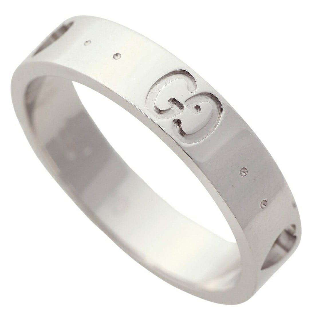 Gucci Interlocking G Icon Ring, 18K White Gold, Size #10 (approx. US size 9.5), approximately 3.4g,: --- Catalog ---Category: SizeJP Size: 9.5US Size: 5Category: DesignType: Band ringColor: White goldGender: WomenMaterial: White gold (18K)Category: GeneralBrand: Gucci--- Item List ---Section: Conditi