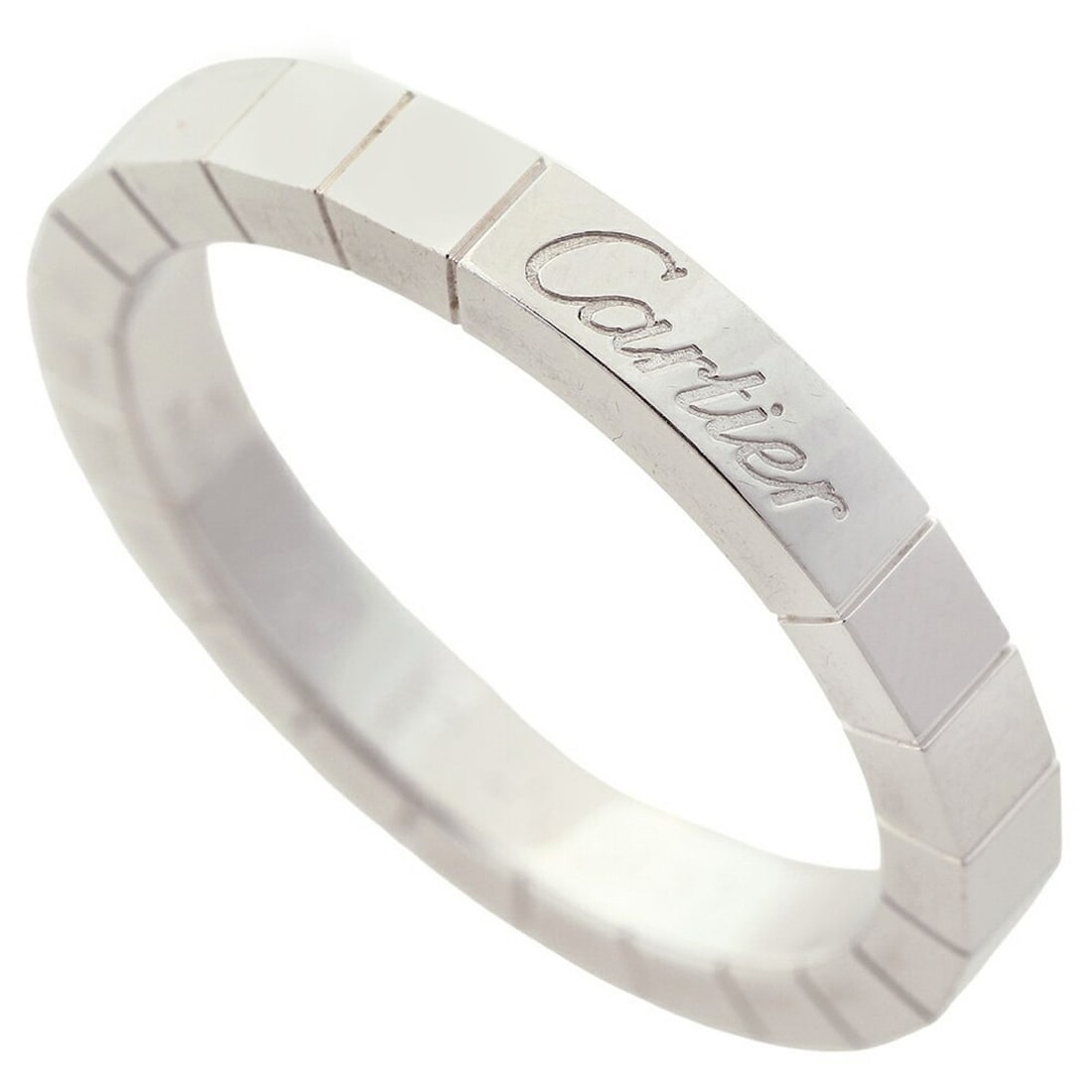 Cartier Lanieres Ring, approximately 6.9g, 18K White Gold, Size #57 (approximately US size 17).: --- Catalog ---Category: SizeUS Size: 8.5Brand Size: 57Category: DesignType: Band ringColor: White goldGender: MenMaterial: White gold (18K)Category: GeneralBrand: Cartier--- Item List ---Section: Con