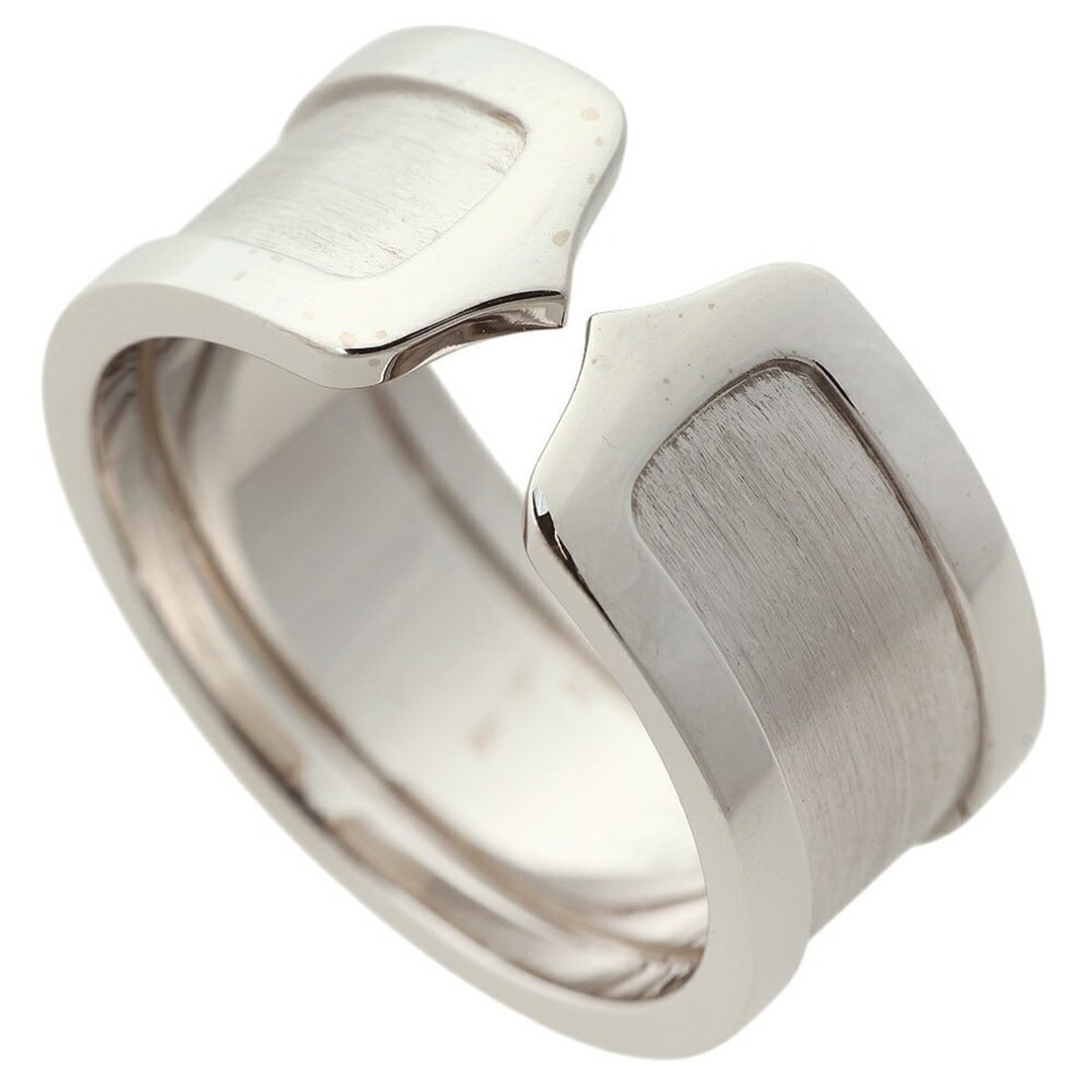 Cartier C2 Ring (2C Ring), approximately 14.5g, 18K White Gold, Size #60 (approximately US size: --- Catalog ---Category: SizeUS Size: 10Brand Size: 60Category: DesignType: Band ringColor: White goldGender: WomenMaterial: White gold (18K)Category: GeneralBrand: Cartier--- Item List ---Section: Co
