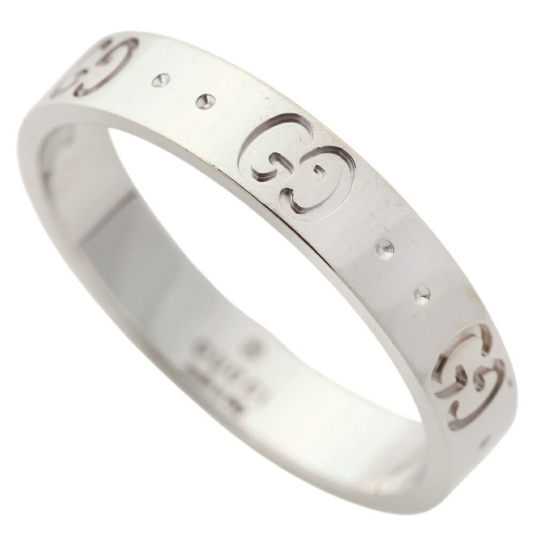 Gucci Interlocking G Icon Ring, 18K White Gold, Approx. 4.0g, Size #18 (approx. 17.5cm) (1 of 12)