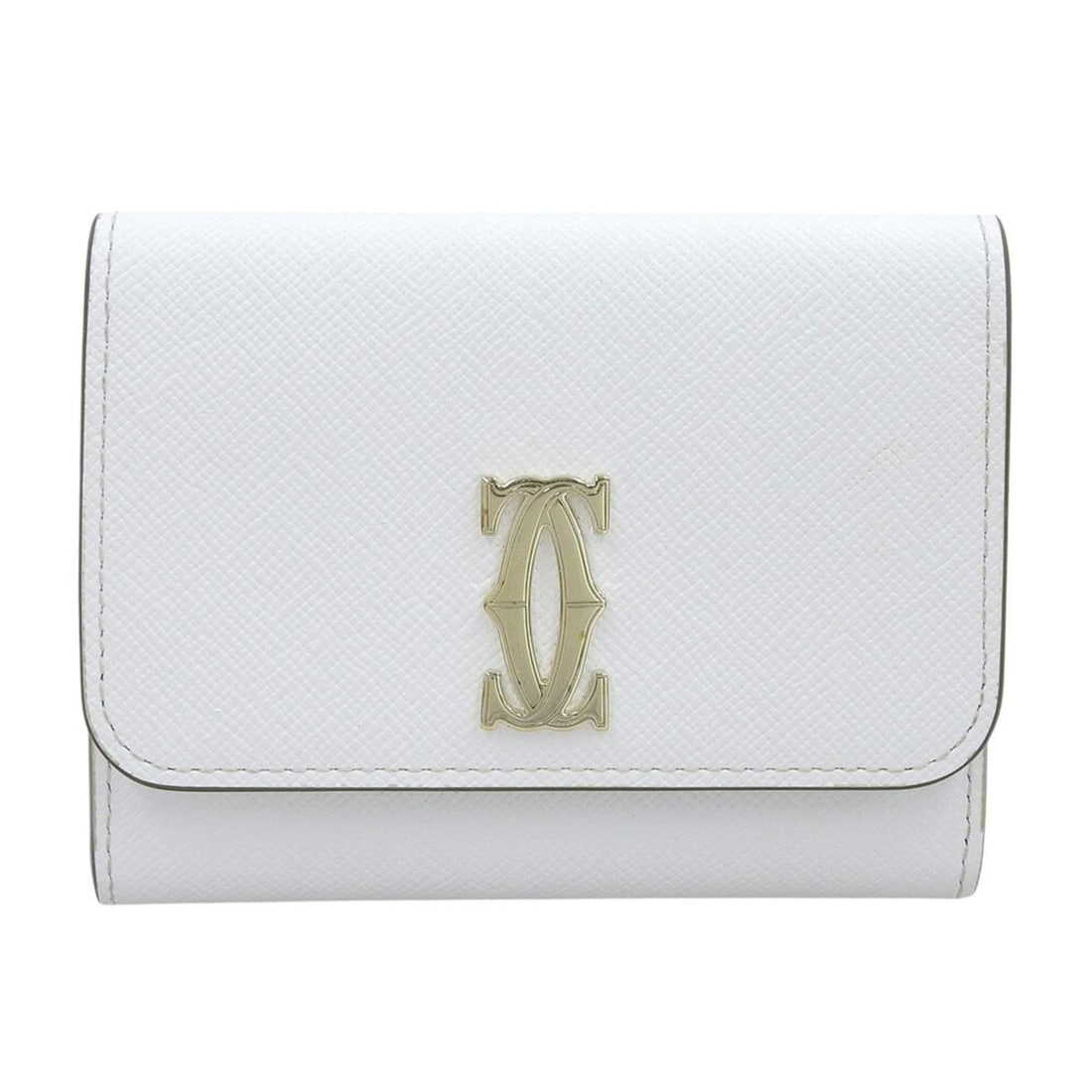 Cartier C de Mini Wallet L3002495 Compact Folding: --- Catalog ---Category: SizeSize (HxWxD): 8.5cm x 11cm x 1cm / 3.34'' x 4.33'' x 0.39''Category: DesignType: Coin purse/coin caseColor: WhiteGender: Women,MenMaterial: Leather Category: GeneralMPN: L
