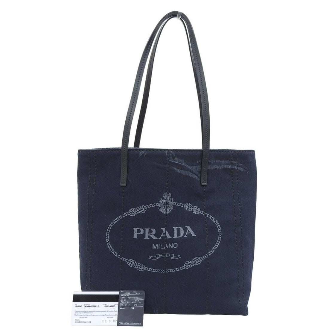 Prada PRADA Tote Bag 1BG347 Printed Denim Navy: --- Catalog ---Category: SizeSize (HxWxD): 29.5cm x 29.5cm x 12.5cm / 11.61'' x 11.61'' x 4.92''Category: DesignType: Tote bagColor: NavyGender: Women,MenMaterial: Denim Category: GeneralMPN: 1BG347Br
