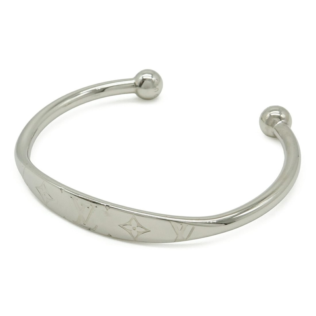 LOUIS VUITTON Louis Vuitton Jonc Monogram Bracelet Bangle Metal Silver M size M64839: --- Catalog ---Category: SizeLength: 17.5cm / 6.88''Category: DesignType: BangleColor: SilverGender: Women,MenMaterial: MetalCategory: GeneralLine: MonogramBrand: Louis Vuitton--- Item List ---Section