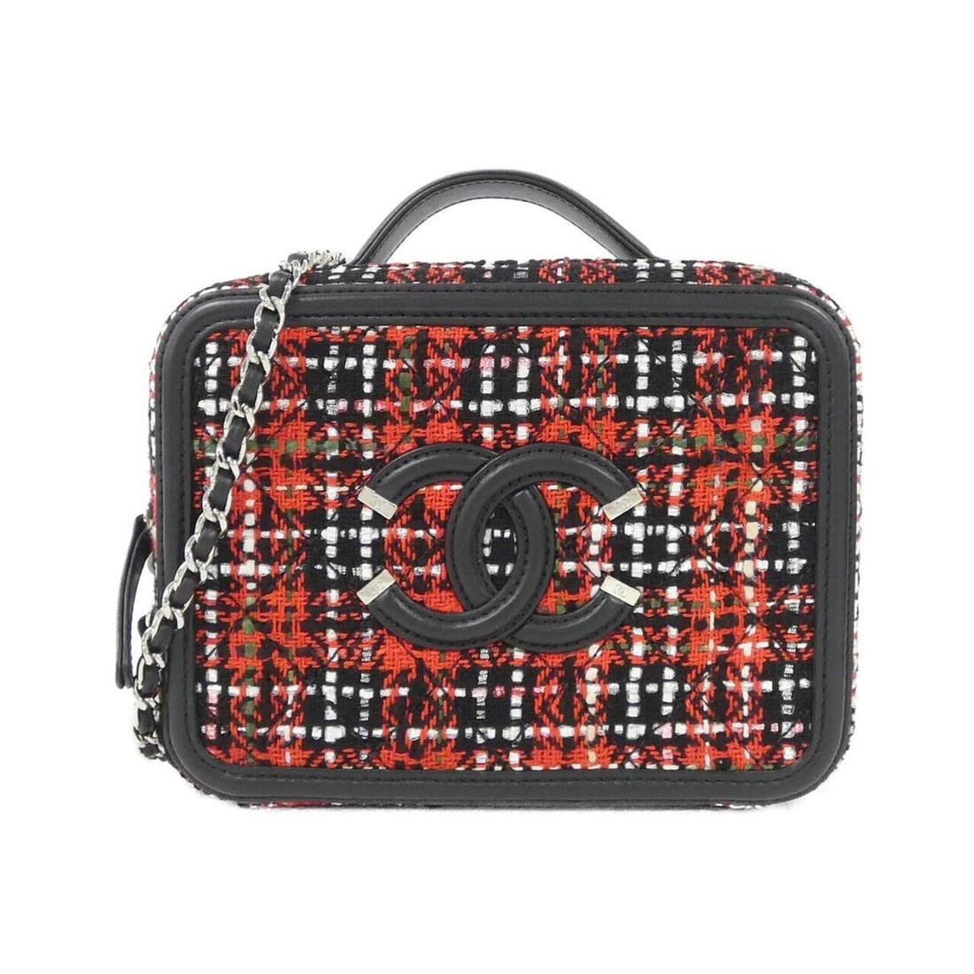 Chanel AS1785 handbag: --- Catalog ---Category: SizeSize (HxWxD): 13.5cm x 18cm x 7cm / 5.31'' x 7.08'' x 2.75''Category: DesignType: HandbagColor: Black, Red colorGender: WomenMaterial: Tweed Category: GeneralMPN: AS1785Br