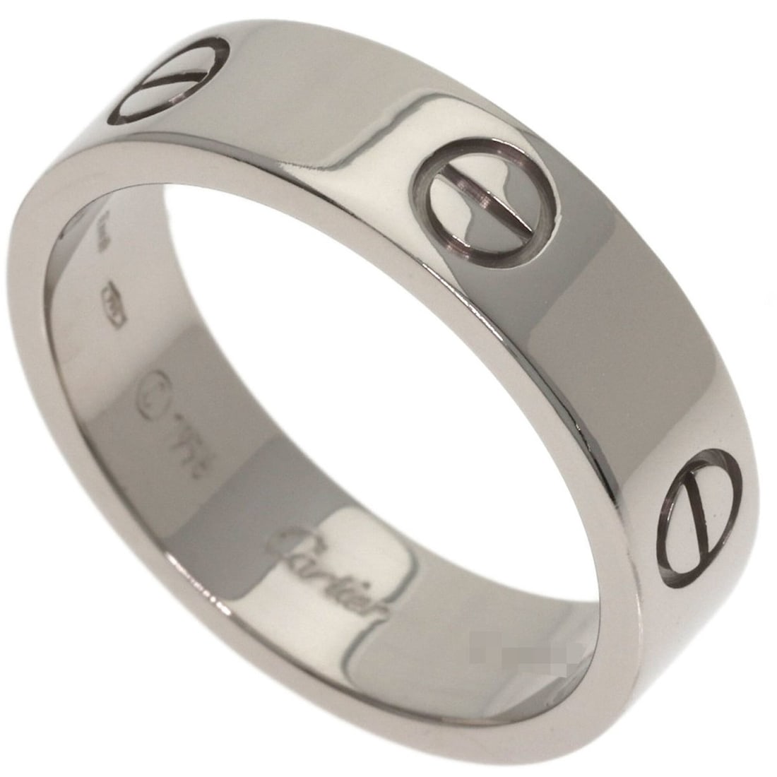 Cartier Love Ring #61, 18K White Gold, Women's Ring, CARTIER: --- Catalog ---Category: SizeJP Size: 21US Size: 10Category: DesignType: Band ringGender: WomenMaterial: White gold (18K)Category: GeneralBrand: Cartier--- Item List ---Section: ConditionRanking: Rank