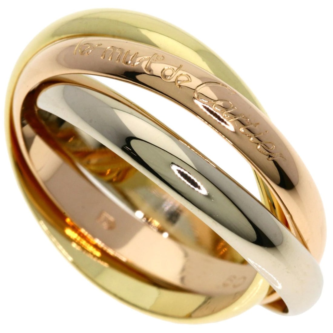 Cartier Trinity #60 Ring - 18K Yellow Gold/18K Pink White Gold Women's CARTIER: --- Catalog ---Category: SizeJP Size: 20US Size: 10Category: DesignType: Band ringGender: WomenMaterial: Pink gold (18K), White gold (18K), Yellow gold (18K)Category: GeneralBrand: Cartier--- Item Lis