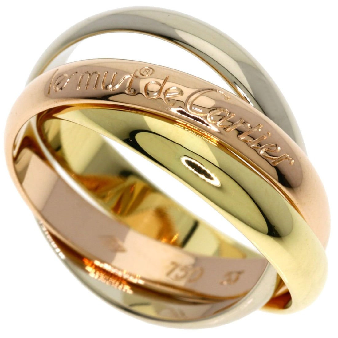 Cartier Trinity #53 Ring - 18K Yellow Gold/18K Pink White Gold Women's CARTIER: --- Catalog ---Category: SizeJP Size: 13US Size: 6.5Category: DesignType: Band ringGender: WomenMaterial: Pink gold (18K), White gold (18K), Yellow gold (18K)Category: GeneralBrand: Cartier--- Item Li