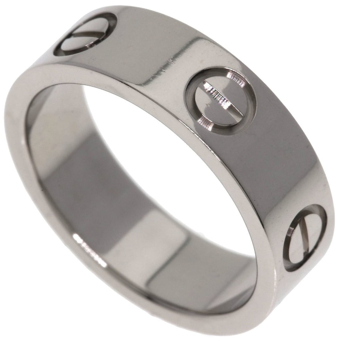 Cartier Love Ring #50, 18K White Gold, Women's Ring, CARTIER: --- Catalog ---Category: SizeJP Size: 10US Size: 5.5Category: DesignType: Band ringGender: WomenMaterial: White gold (18K)Category: GeneralBrand: Cartier--- Item List ---Section: ConditionRanking: Ran