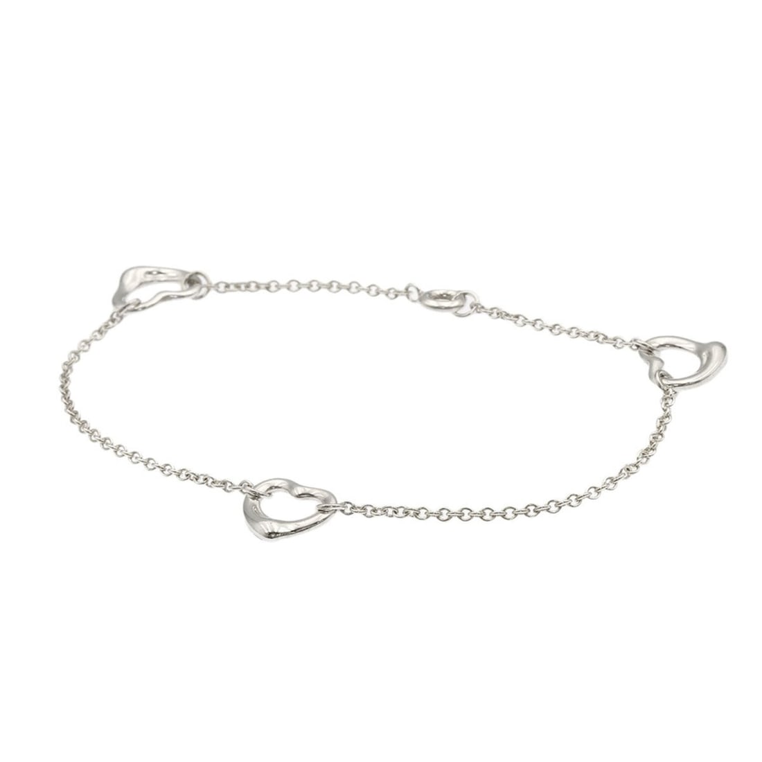 Tiffany & Co. Open Heart 3-Piece Bracelet, Silver, Women's.: --- Catalog ---Category: SizeLength: 18.5cm / 7.28''Category: DesignType: Charm braceletGender: WomenMaterial: SilverCategory: GeneralBrand: Tiffany--- Item List ---Section: ConditionRanking: Rank A U