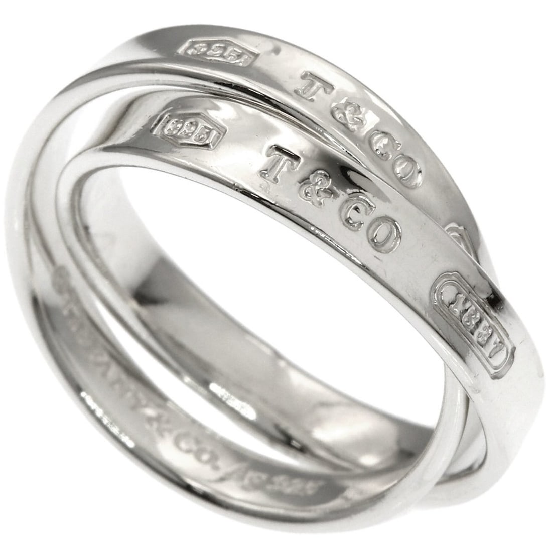 Tiffany & Co. 1837 Interlocking Ring, Silver, Women's.: --- Catalog ---Category: SizeJP Size: 11.5US Size: 6Category: DesignType: Band ringGender: WomenMaterial: SilverCategory: GeneralBrand: Tiffany--- Item List ---Section: ConditionRanking: Rank A Used