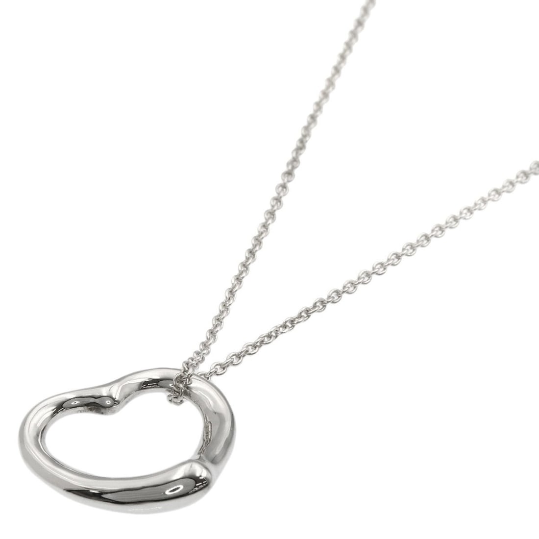 Tiffany & Co. Open Heart Necklace, Silver, Women's.: --- Catalog ---Category: SizePendant Size: 20.5mm x 22.2mm / 0.8'' x 0.87''Neck Circumference: 41.5 cm / 16.33''Category: DesignGender: WomenMaterial: SilverNecklace Type: NecklaceCategory: GeneralBra