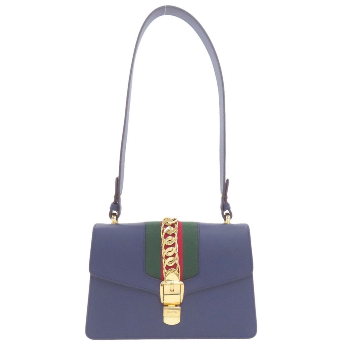 Gucci 421882 Sylvie Shoulder Bag Leather Women's GUCCI: --- Catalog ---Category: SizeSize (HxWxD): 17cm x 25.5cm x 8cm / 6.69'' x 10.03'' x 3.14''Category: DesignType: Shoulder bagColor: NavyGender: WomenMaterial: Leather Category: GeneralBrand: Gucci--- I